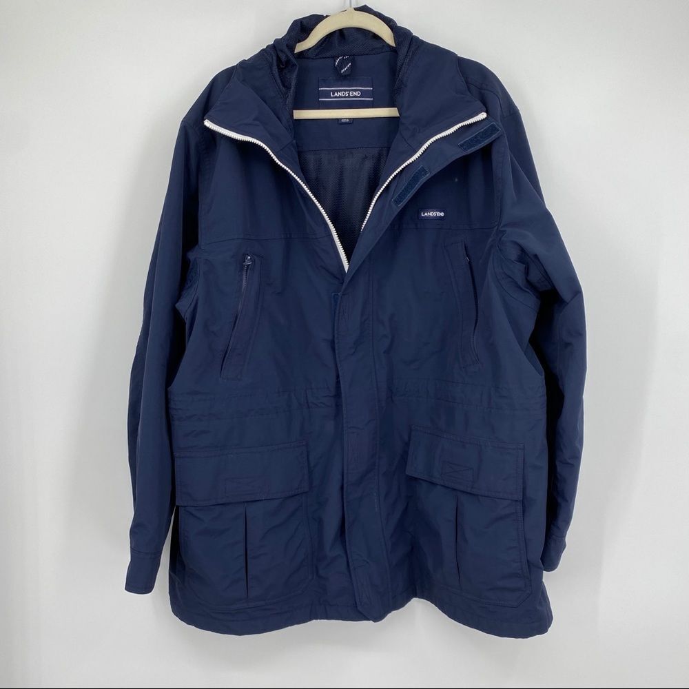 Lands End Coat Jacket Plus Size 2x Xxl Navy Blue